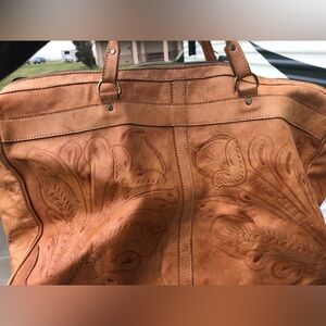 Med size leather duffel bag